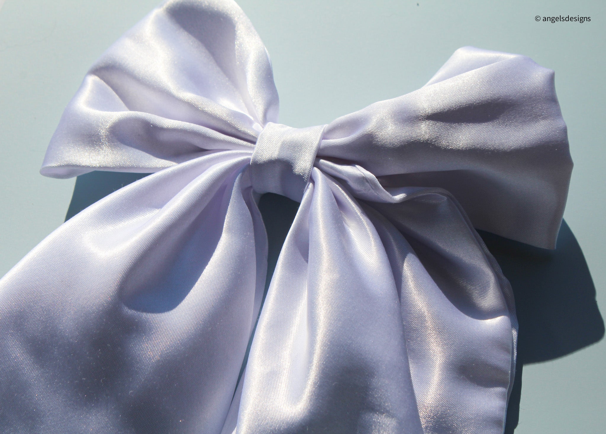 Little Girl's Hair Bow with tails | Made from leftover fabric scraps