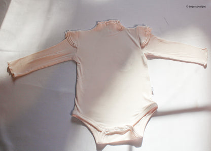 Baby Girl's cooling long sleeve bamboo onesie/bodysuit