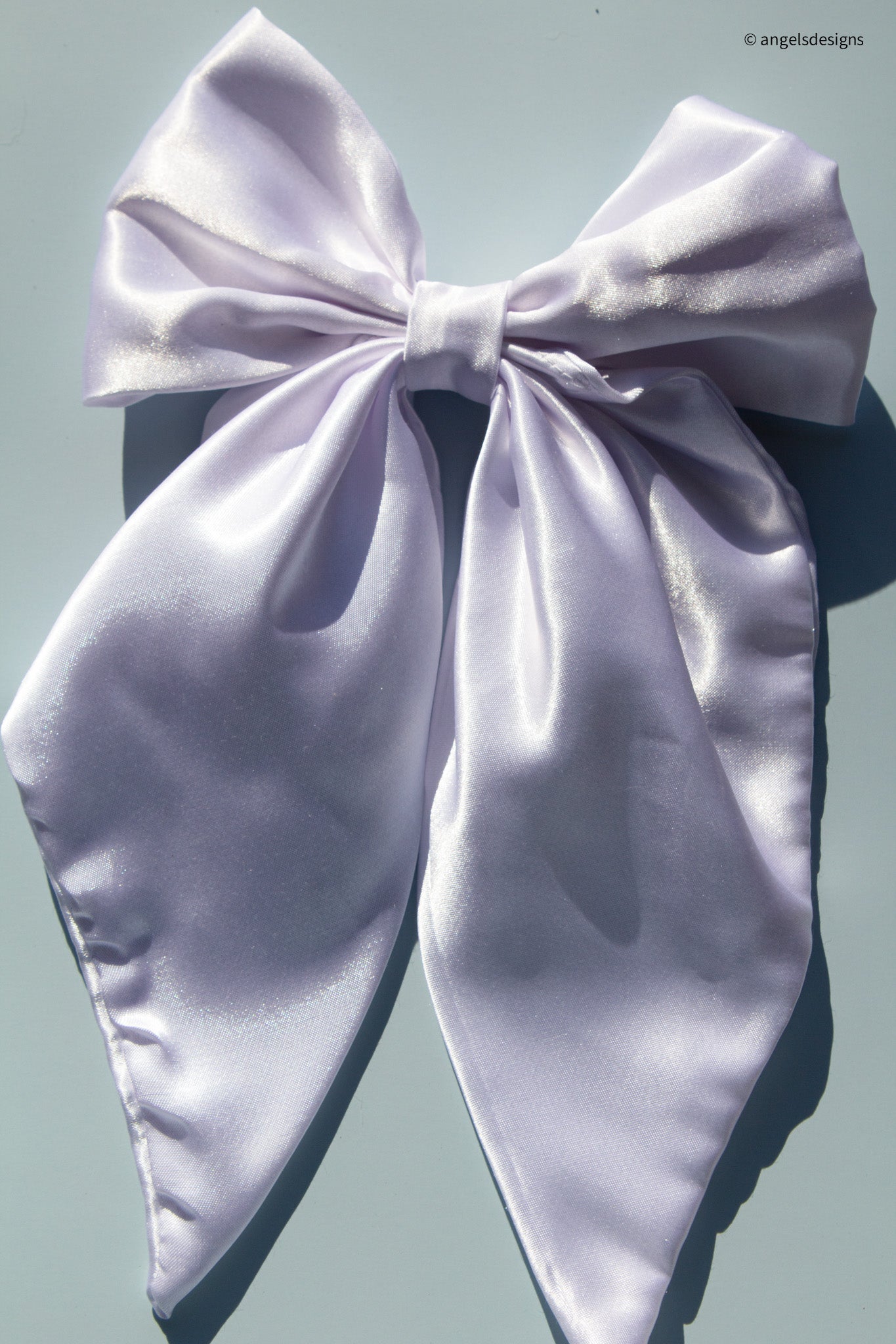 Little Girl's Hair Bow with tails | Made from leftover fabric scraps