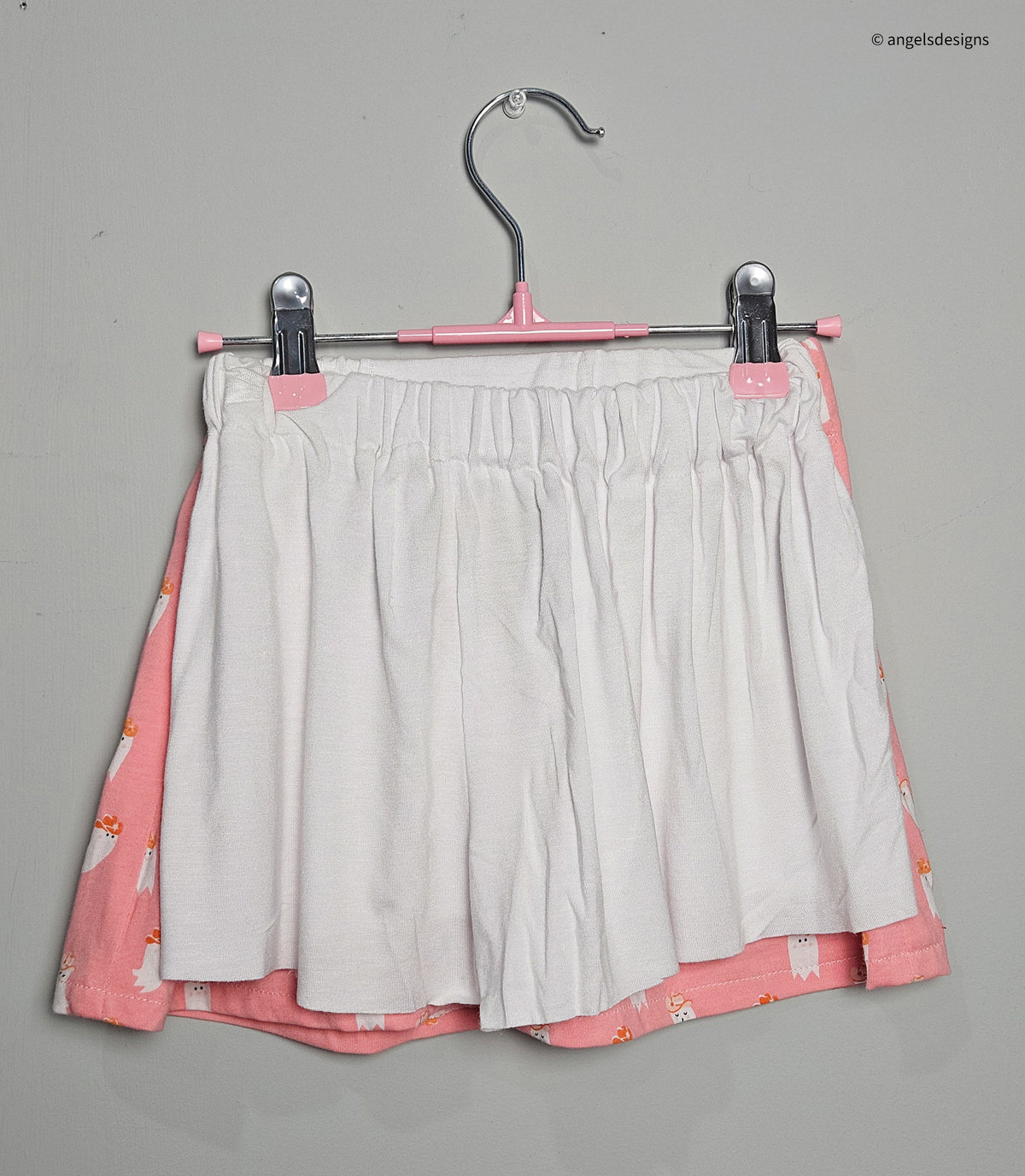 Warm Pink Cowboy Ghost girl's elastic skirt