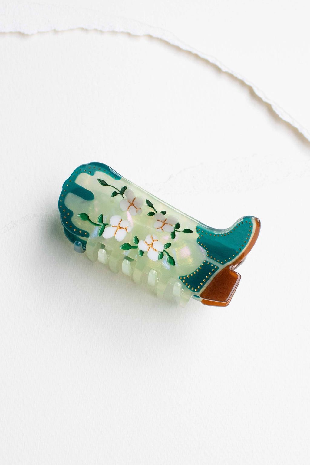 Magnolia Blossoms Western Boots Claw Clip