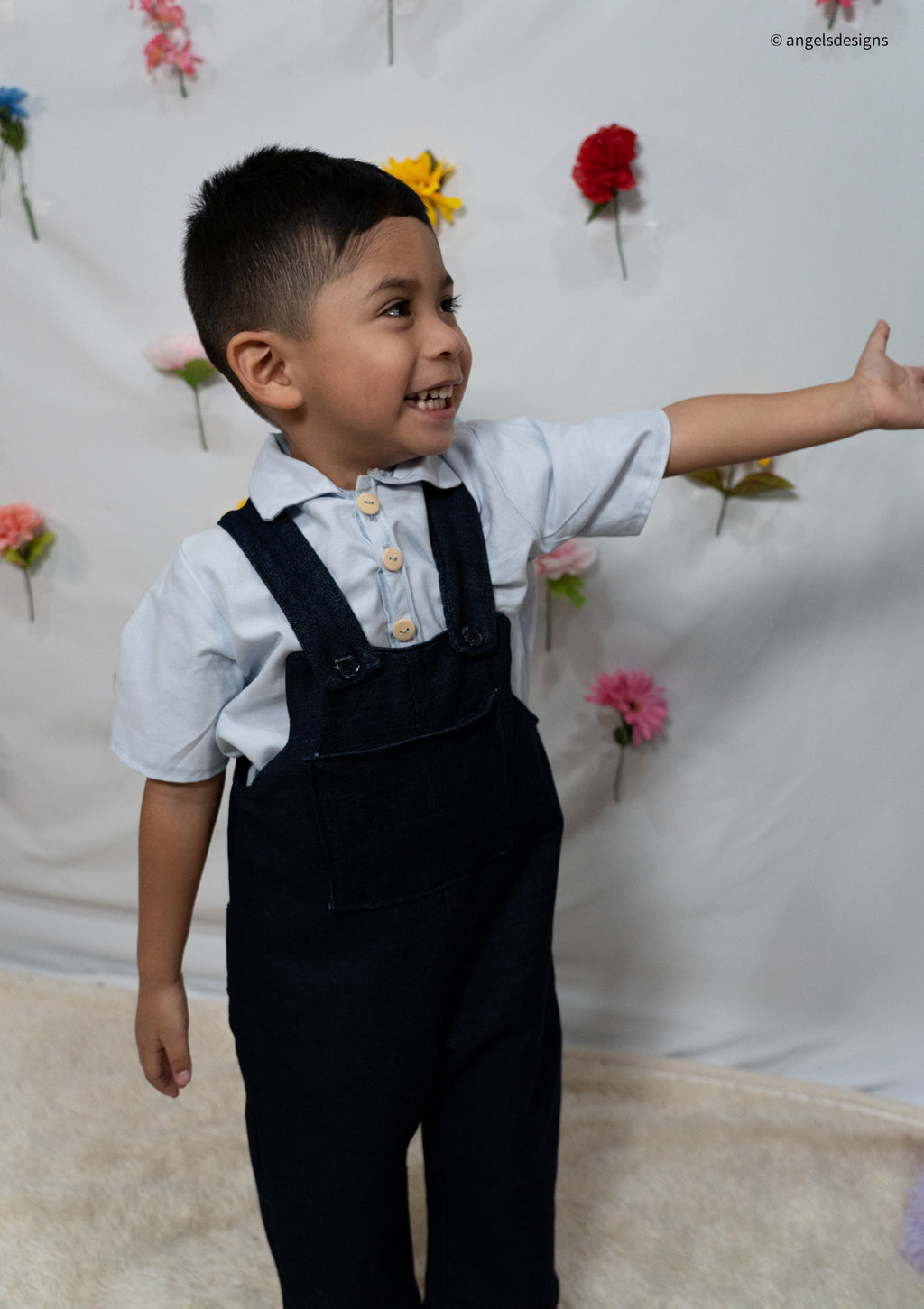 Boys Zero-Waste Denim Overalls