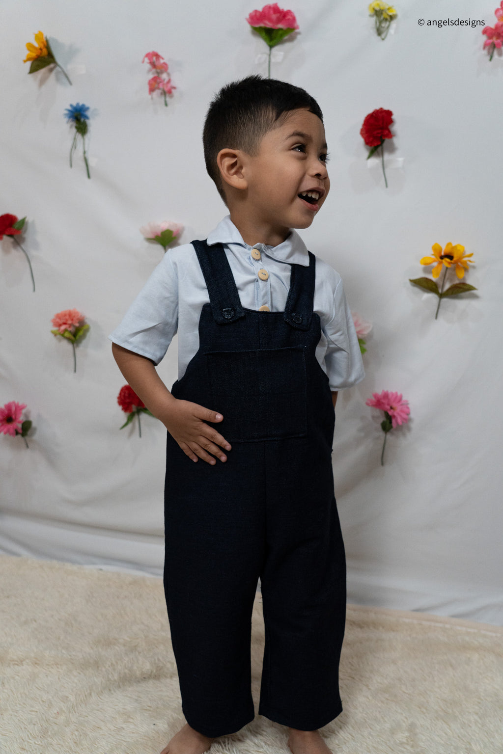 Boys Zero-Waste Denim Overalls