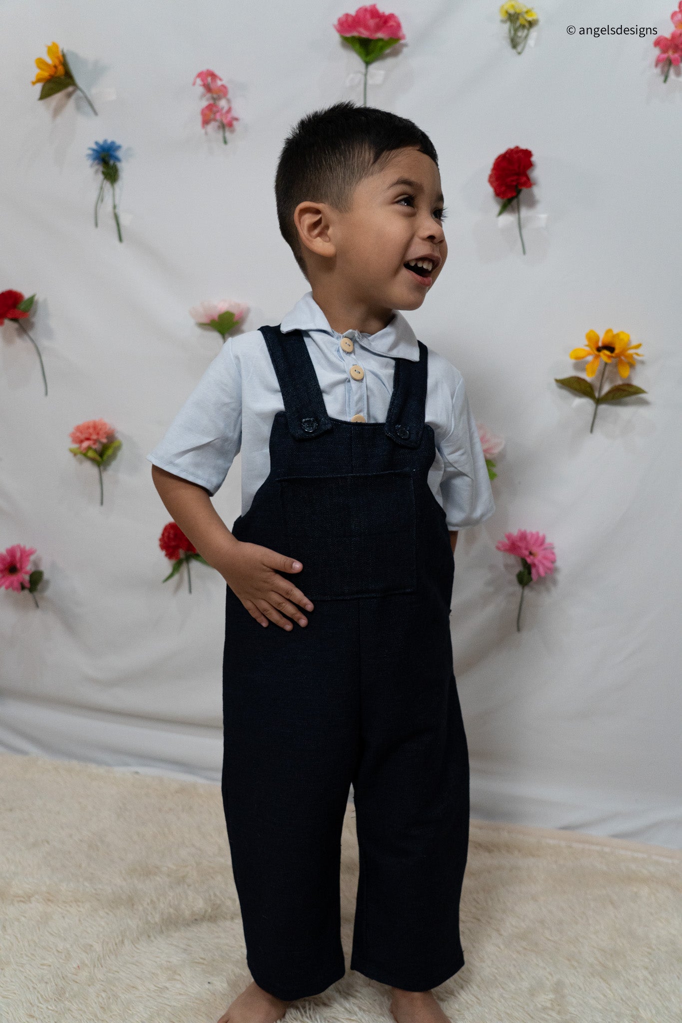 Boys Zero-Waste Denim Overalls