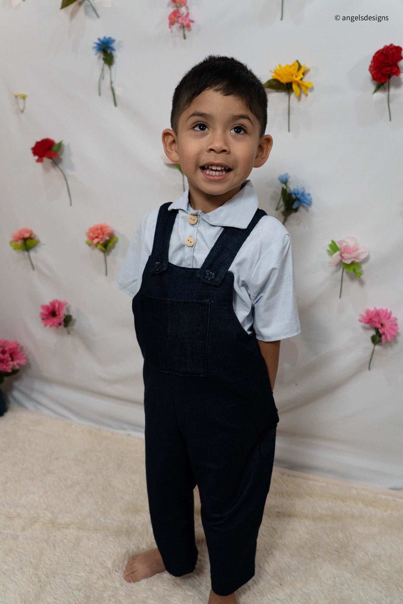 Boys Zero-Waste Denim Overalls