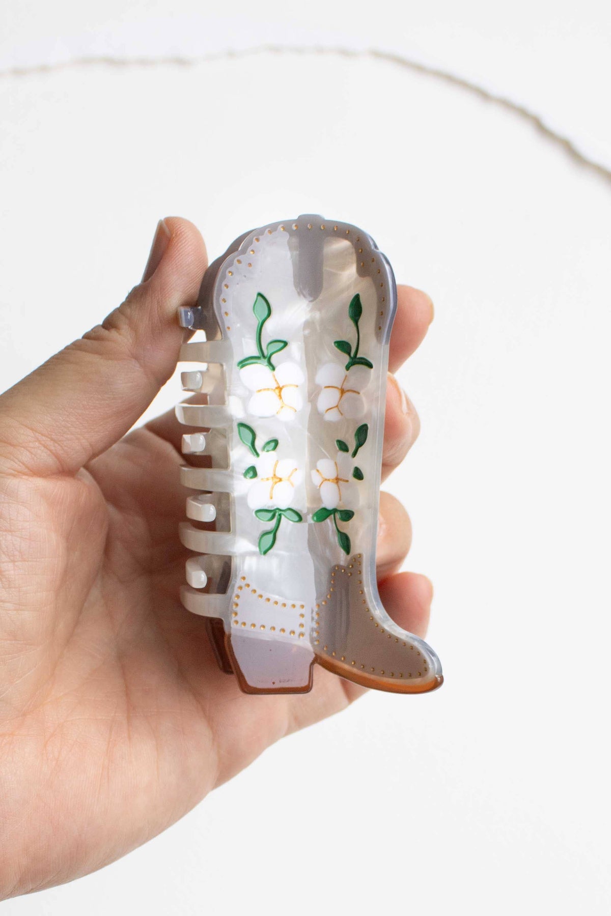 Magnolia Blossoms Western Boots Claw Clip