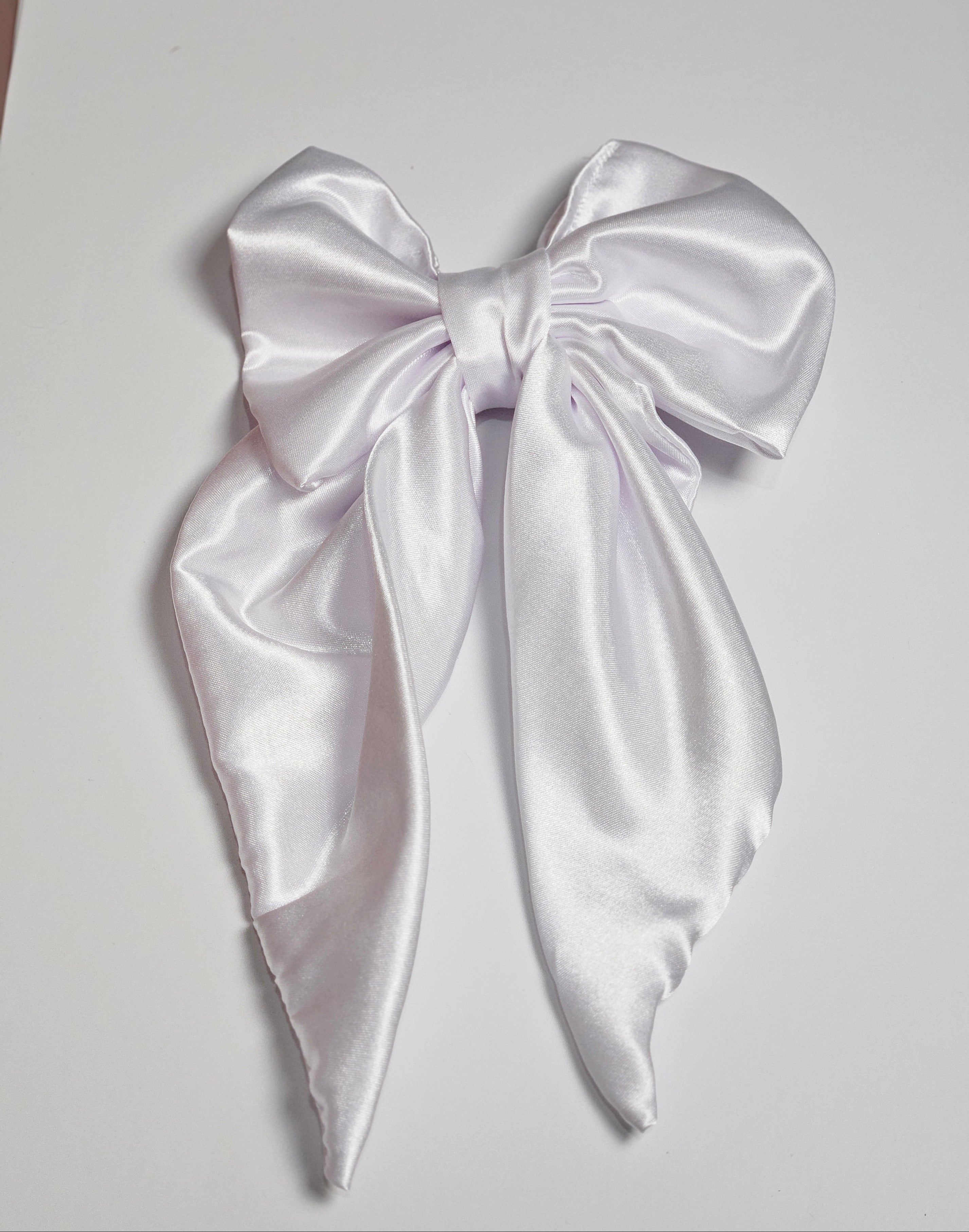 Little Girl's Hair Bow with tails | Made from leftover fabric scraps