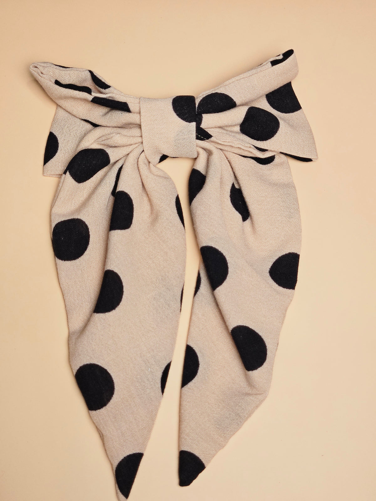 Little Girl's Hair Bow with tails | Made from leftover fabric scraps