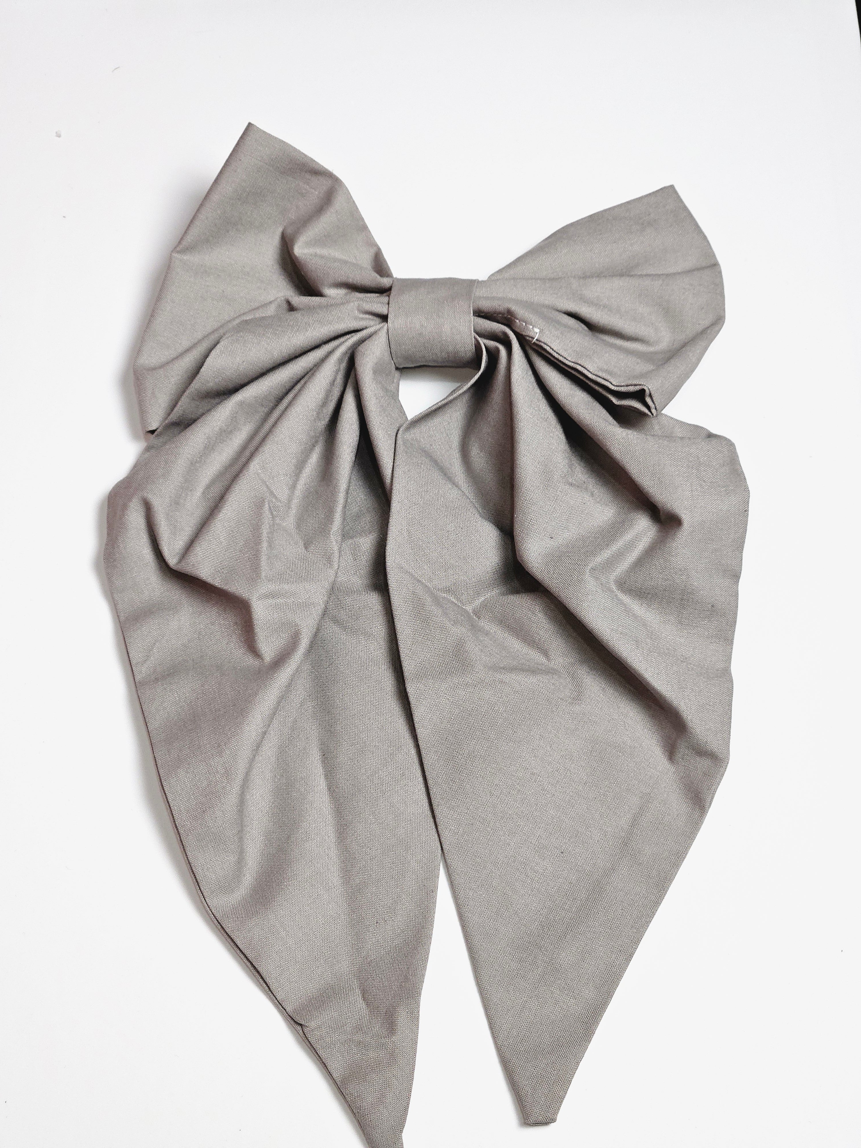 Little Girl's Hair Bow with tails | Made from leftover fabric scraps