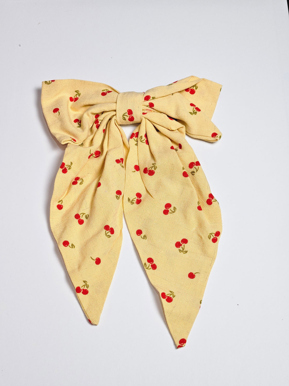 Little Girl's Hair Bow with tails | Made from leftover fabric scraps