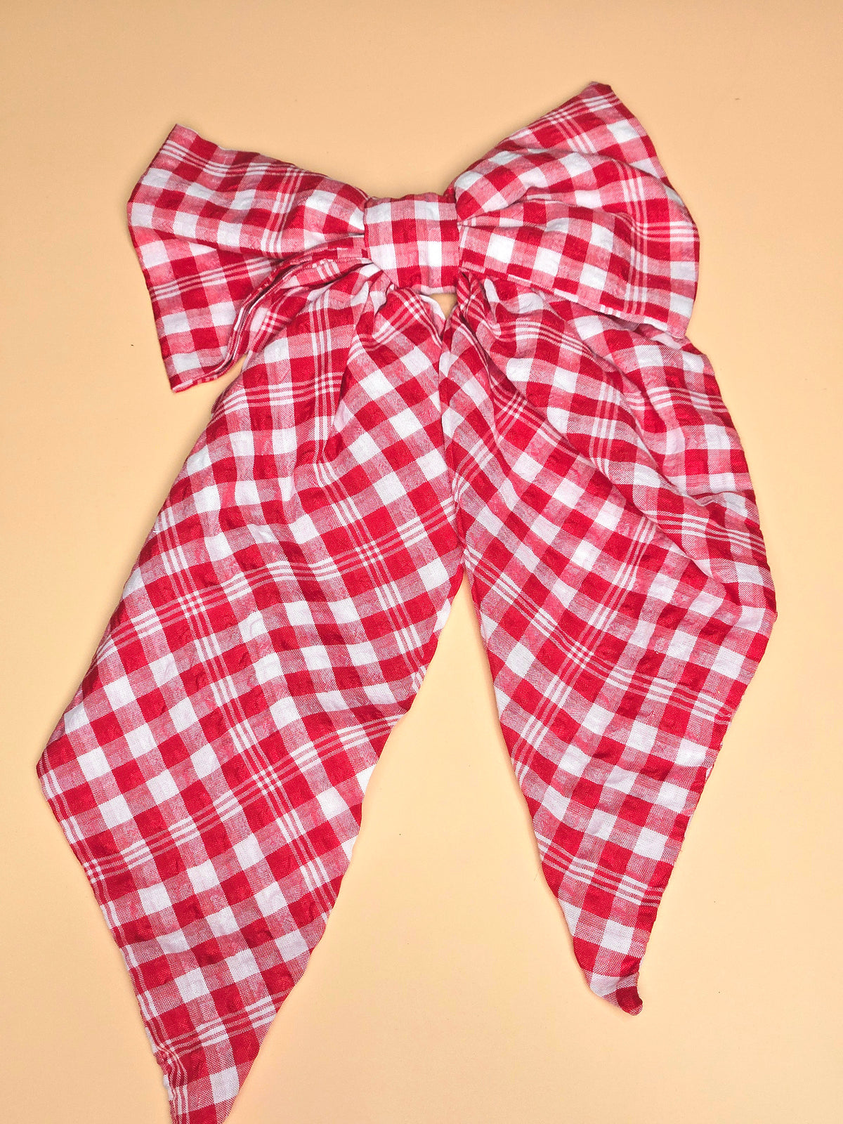 Little Girl's Hair Bow with tails | Made from leftover fabric scraps