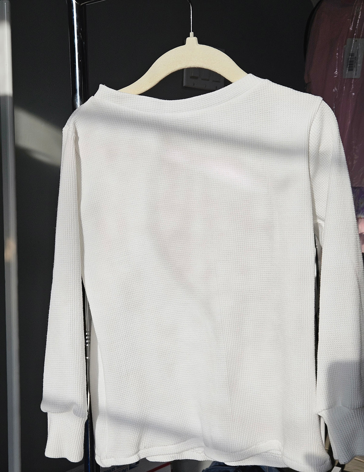Girl's white long sleeve top