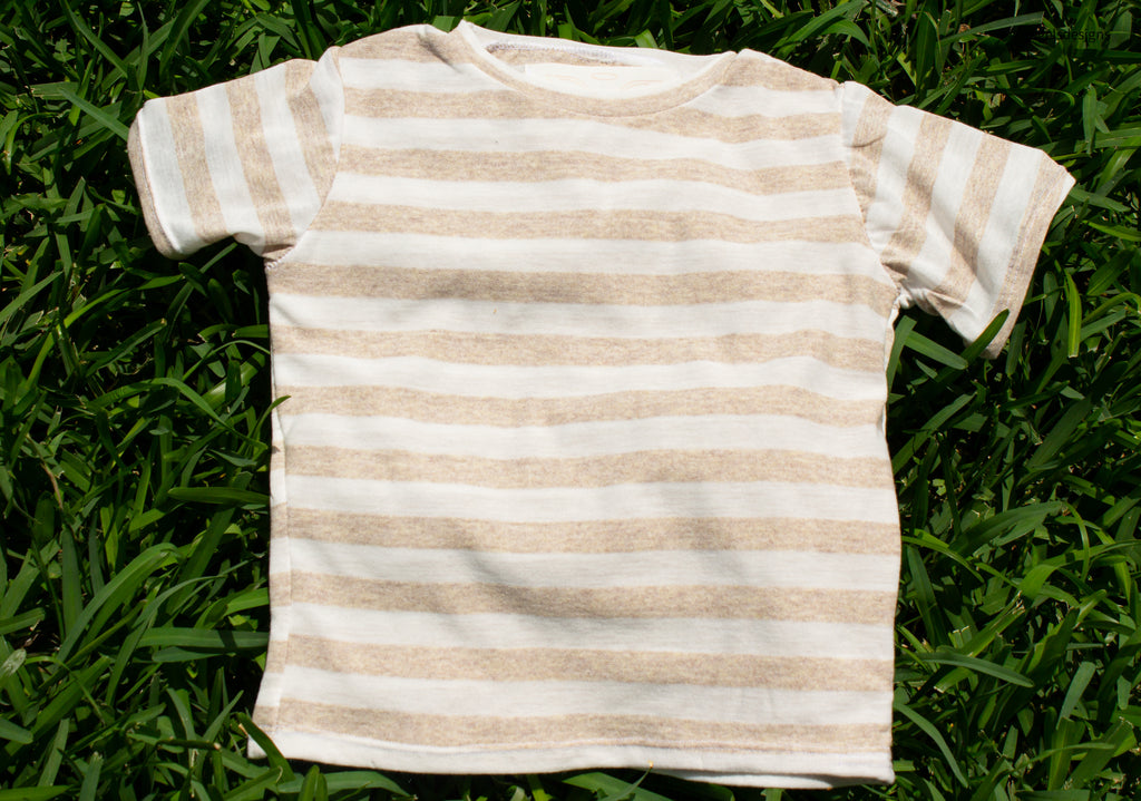 Boys beige and white casual tee